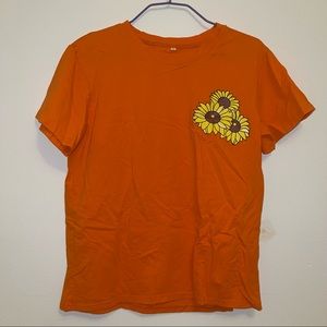 Orange sunflower decal tshirt